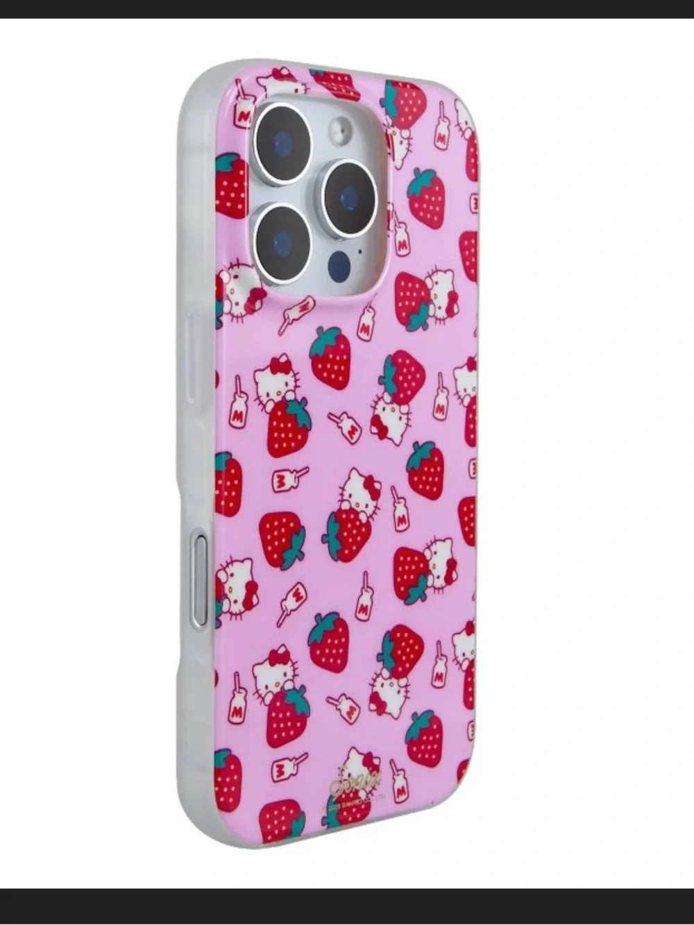 NWT Hello Kitty Pink Strawberry Milk Phone Case for IPhone 16 Pro